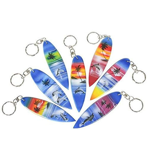 Dozen - 4" Wooden Surfboard Keychain