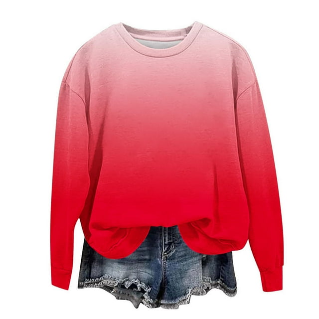 Yanlir Chandail Molletonné Surdimensionné pour Filles, Mode Enfants, Printemps Automne, Chandails Molletonnés, Col Rond, Manches Longues, Chandail Décontracté Ample, Hauts à Enfiler, 1-12 Ans (Rouge, 5 Ans)