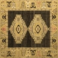 thumbnail image 1 of Ahgly Company Indoor Square Abstract Brown Modern Area Rugs, 5' Square, 1 of 4