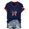 thumbnail image 4 of MEICHEN Women's 250th Anniversary V Neck Graphic Tee Casual Soft Print T Shirt Blouse Short Sleeve Summer Top, 4 of 6