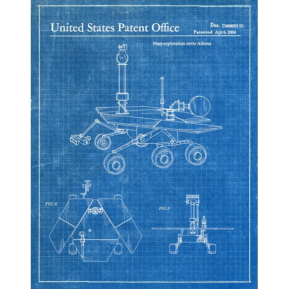Original Mars Rover Artwork Submitted In 2004 - Space - Patent Art Print