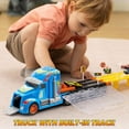 thumbnail image 6 of Joyfy Semi Carrier Truck with Lights & Sounds for Kids, 12 Die-Cast Metal Toy Play Vehicle with 60" Extra Long Race Track, Great Christmas  Birthday Gift for Boy 2 3 4 5 6 7, 6 of 9
