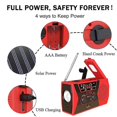 thumbnail image 4 of Solar Powered Hand-crank Radio With Bright Flashlight 2000mah Power Bank, Emergency-radio, 4 of 5