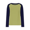thumbnail image 4 of BiZtdJrK Womens Tunic Tops Color Block Raglan Long Sleeve Crew Neck T Shirts Lightweight Loose Fit Casual Fall Tee Shirt Yellow L, 4 of 7