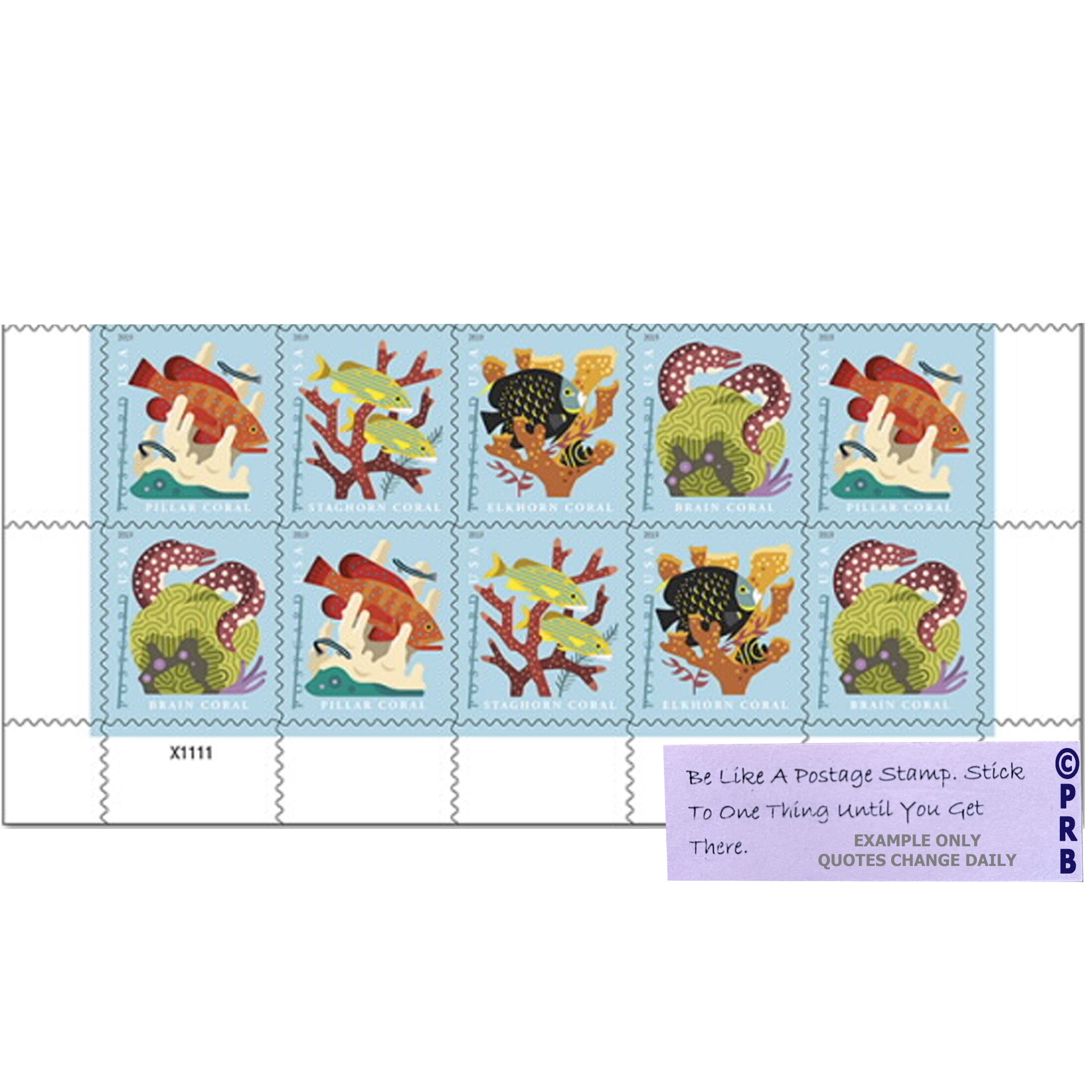 Coral Reefs POSTCARD RATE USPS Postage Stamp 1 Strip of 10 US Forever