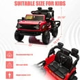 thumbnail image 4 of 12V Powered Ride on Car, Ford Bronco Raptor Ride on Trucks Toys with Remote Control, Electric Ride on Vehicle with Bluetooth Music, LED Light, Electric Car for Kids Boys Girls Ages 3-6 Gifts, Red, 4 of 8