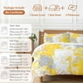 thumbnail image 6 of Yellow Gray Abstract 4 Piece Duvet Cover Set Queen Size Graffiti Brush Soft Bedding Set Comforter Cover, 1 Duvet Cover 1 Flat Sheets and 2 Pillowcases, 6 of 9