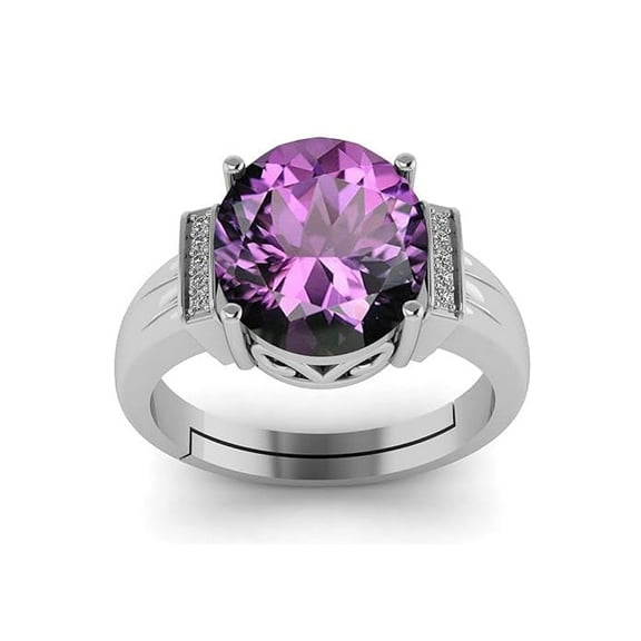 8.50 Carat 925 Sterling Silver Natural Purple Amethyst Gemstone Wedding Ring For Women And Men