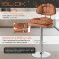 thumbnail image 4 of Set De 2 Bancos Barra Cocina Acolchonados Silla Con Respaldo Altura Regulable Giratorio 360° Diseño Acabado De La Estructura Cromado Color Café Claro blick, 4 of 9