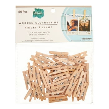 On the Surface Mini Wooden Clothespins, 50 ct.