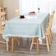 thumbnail image 2 of Deconovo Decorations Tablecloths Oblong Poly-Cotton Blend Tassel Waterproof Fade Resistant Table Cover for Outdoor Picnic, 54x108 Inch, Blue, 2 of 7