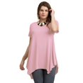 thumbnail image 6 of LARACE Short Sleeve T-Shirts for Women Plus size Tops V-Neck Tunic Tops for Leggings Pink_2X, 6 of 7