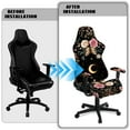 thumbnail image 5 of Xixirimido Gaming Chair Cover with Armrest Covers 3D Printed Stretch Removable Racing Computer Chair Slipcover Set Washable 4 Pieces, Butterfly Moon Roses Floral, 5 of 8