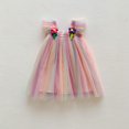 thumbnail image 2 of EnJoCho toddler Tulle Dress Girls Fly Sleeve Floral Tie Dyed Tulle Ruffles Princess Dress Dance Party Dresses Clothes Little Children Girl Summer Trendy Dress Outfits 5-6 Years, 2 of 4