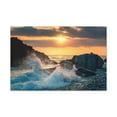 thumbnail image 4 of Sea Ocean Wave Hit Rock Beach Sunset Seascape Ocean Canvas Wall Art for Home Decor Ready-to-Hang, 4 of 18