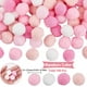 thumbnail image 2 of 100 bolas de pompones rosas para manualidades, de poliéster de 25 mm, suaves y esponjosas, para el Día de San Valentín, redondas, mini pompones., 2 of 9