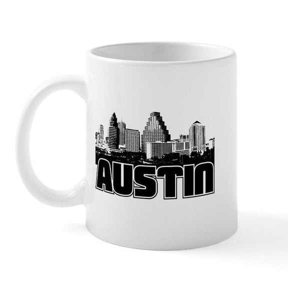 CafePress - Austin Skyline Mug - 11 oz Ceramic Mug - Novelty Coffee Tea Cup