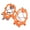 Orange, variant on JZROCKER Snow Ice Spikes Crampons Cleats Footwear Traction for Skiing Slip on, 24 Teeth