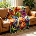 thumbnail image 3 of Bomd Dinosaur Blanket for Boys Girls, 3D Print Dinosaur Throw Blanket, Cute Smiling Dinosaurs HD Digital Print Flannel, Ultra Soft Lightweight All Season Toddler Blanket (59"x78.7"), 3 of 6