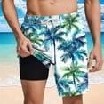 thumbnail image 2 of HAPIMO Men Swim Trunks with Compression Liner 9" Beach Shorts Quick Dry Board Shorts Hawaiian Bathing Casual Outings Travel Shorts Summer Outdoor Swimsuit Shorts Mint Green XX-Large, 2 of 6