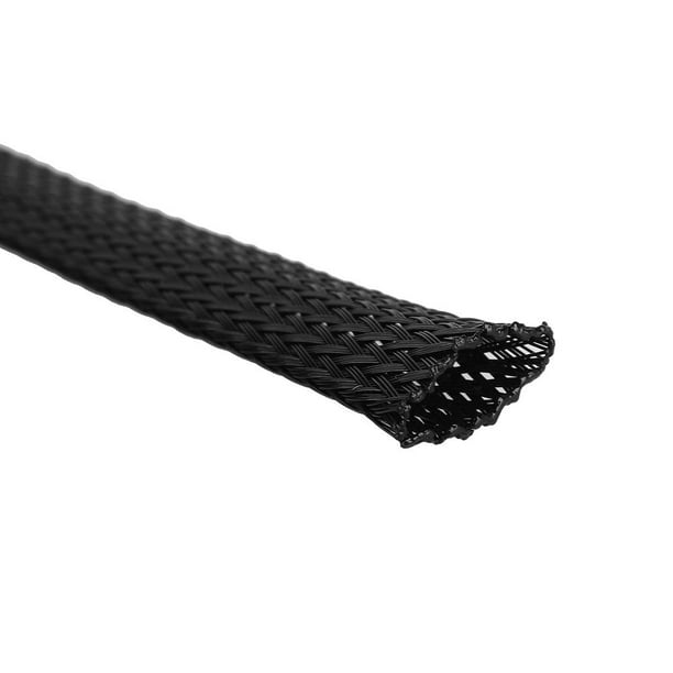 LHCER ,Wire Loom Braided Cable Sleeve, Black PET Expandable Wire Sleeve,  For Automotive Marine Electronics Expandable 
