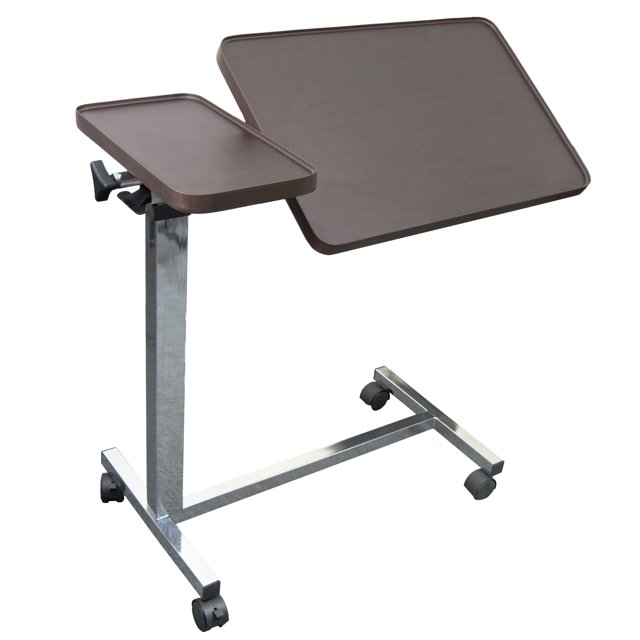 Vaunn Medical Adjustable Overbed Bedside Tilt Table with Wheels
