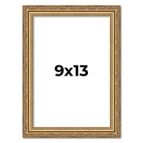 9x13 Frame Gold Solid Wood Picture Frame Width 1.25 Inches | Interior Frame Depth 0.375 Inches |