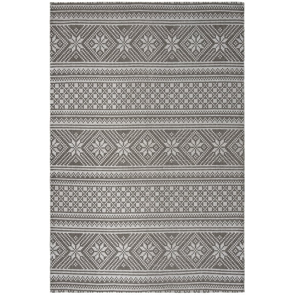 SAFAVIEH Cedar Brook Lynette Southwestern Cotton Area Rug, Grey/Ivory, 4' x 6'