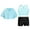 B Light Blue, variant on TiaoBug Kids Girls 3 Pcs Gymnastics Dance Sport Tracksuit Cross Back Vest with Shorts and Hooded Crop Top Set A Lavender 12