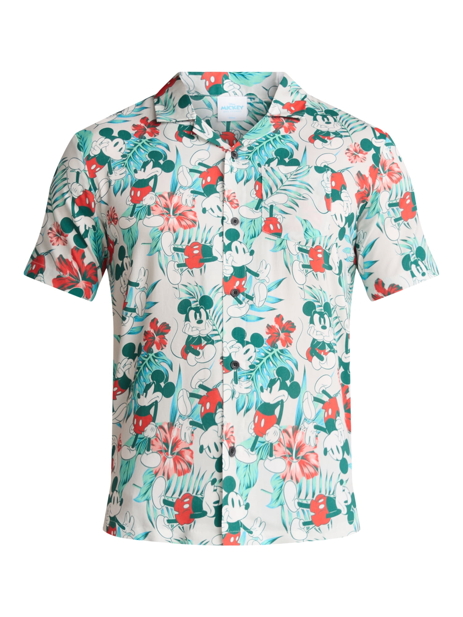 Mickey Mouse Men's and Big Men's Madness Graphic Button Up Shirt, Sizes S-3XL