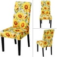 thumbnail image 3 of Touchbetter Pattern Chair Covers for Dining Room Set of 4, High Stretch Removable Washable Parsons Chair Slipcover for Home Party Hotel Wedding Ceremony (Sunflower,4PCS), 3 of 8