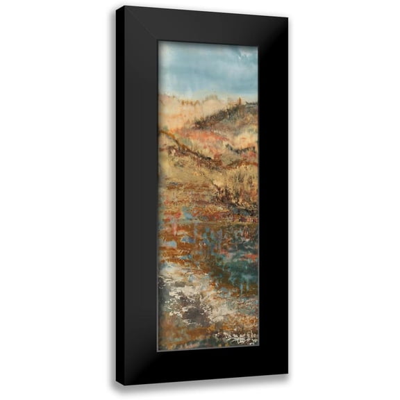Shanti, Shima 7x14 Black Modern Framed Museum Art Print Titled - Wending Way I