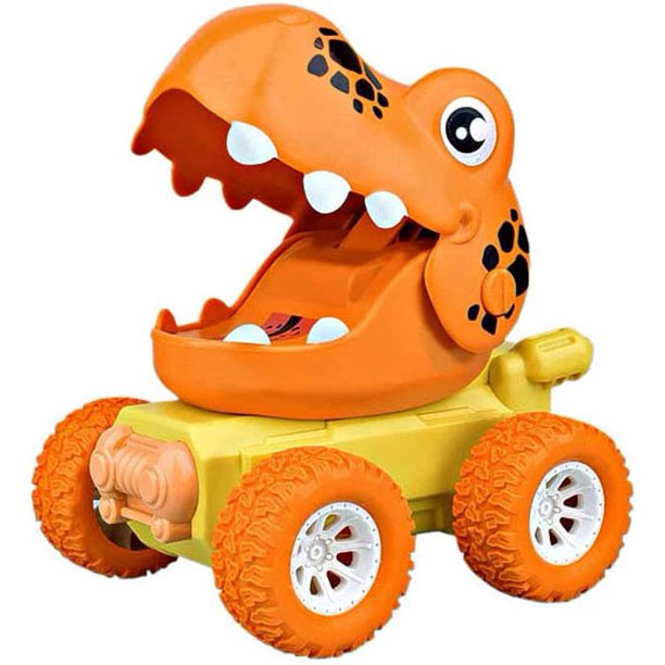Juguete de dinosaurio, coche de juguete, juguete de dinosaurio para niños de 3 a 5 años, juguete de niña de 3 a 4 años, juguete de coche para empujar y (Tyrannosaurus Rex, amarillo) Sincero Hogar