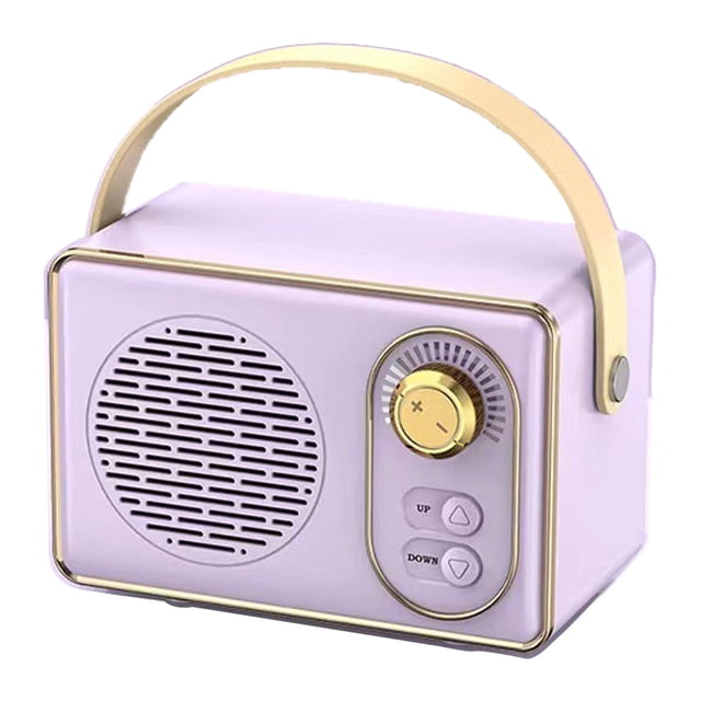 Altavoz retro sonido claro portátil inalámbrico vintage pequeño altavoz para el hogar viajes al aire libre púrpura
