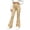 Khaki, variant on LckLvx Girls Flare Leggings Elastic Waist Stretchy Casual Pants Plain Athletic Yoga Dance Activewear