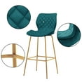 thumbnail image 4 of Duhome Velvet Bar Stool with Back Set of 2, Modern Barstool with Gold Metal Legs, Upholstered Kitchen Bar Chair, Atrovirens, 4 of 7