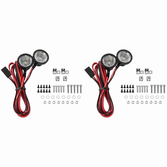 4PCS LED Lights Bright Headlights Spotlight for 1/10 RC Crawler Car TRX4 TRX6 Axial SCX10 90046 Wraith RR10 VS4-10,4x RC Car LED Lights