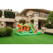 Doctor Dolphin Water Slide Inflatable Bounce House Kid Toddler Bouncer with Blower Large Water Park Waterslide for Wet and Dry