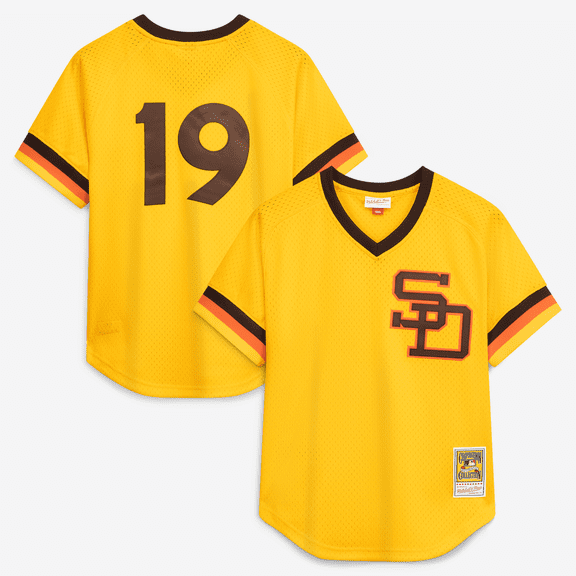 Men's Mitchell & Ness Tony Gwynn Gold San Diego Padres Authentic Batting Practice Jersey