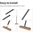 Long Bristle Rubber Push Handle Broom for Hardwood Floor, Pet Hair Remover, Carpet Rake