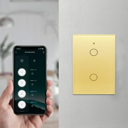 

SuoKom Smart Switch Smart Wi-Fi Light Wall Switch 2.4GHz Wi-Fi Tou-ch Switches Fit For US Wall Switches 2 Gang on Clearance