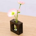 TUMALL Glass Planter Test Tube Vase in Wooden Stand for Hydroponic