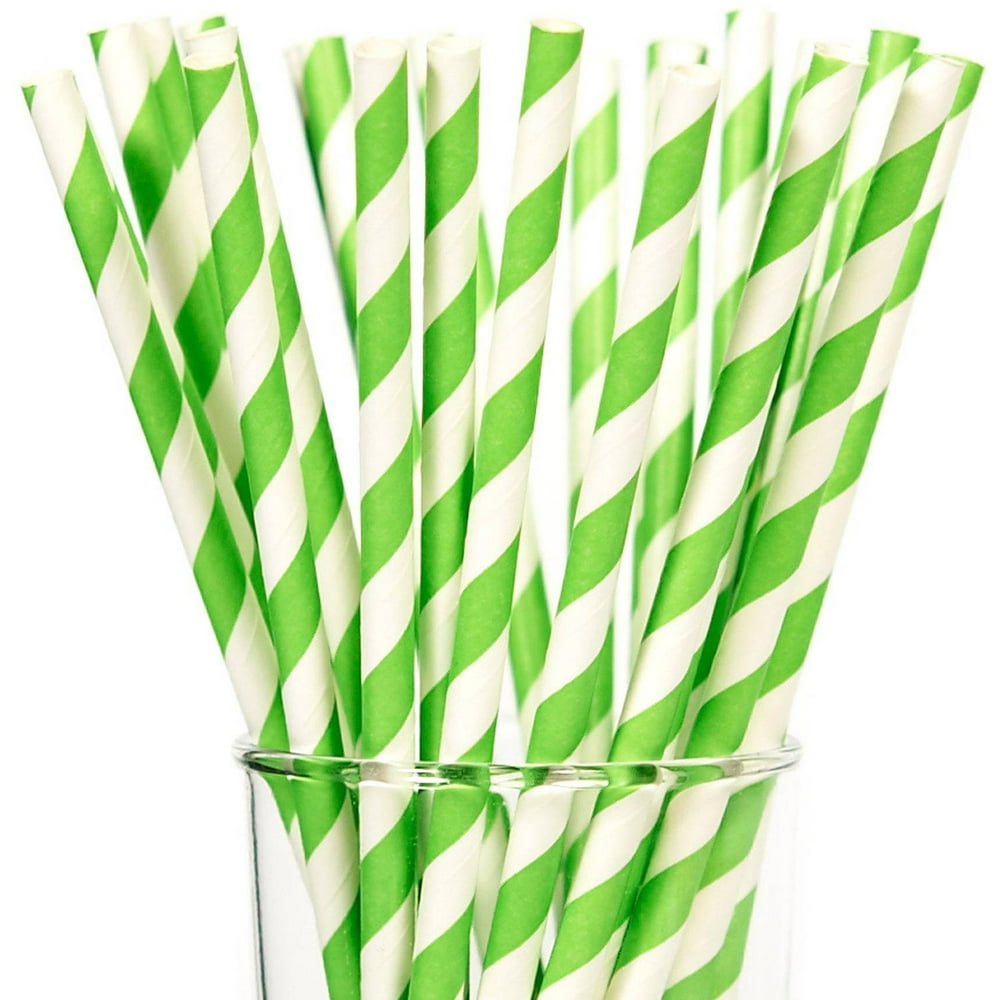 Lime Green Paper Straws, 25pk