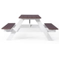 thumbnail image 3 of WestinTrends Outdoor 70" HDPE Plastic Picnic Table Bench With Umbrella Hole, Dark Brown, 3 of 15