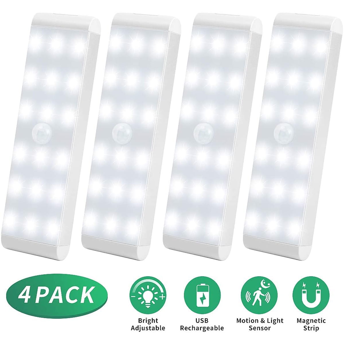 94-LED Dimmer Under Cabinet Light with Motion Sensor 3600mAh Large Battery Capacity Stick Anywhere Night Light Bar for Kitchen,Wardrobe,Workbench,Stairs DYD Closet Light 