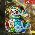 thumbnail image 4 of Yokan Acrylic Snowman Christmas Ornament, Flat Hanging Holiday Decor for Windows & Glass Doors, Transparent Snowman with Suction Cup, Indoor & Outdoor Christmas Decoration, Winter Home Accent, 4 of 6