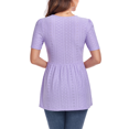 thumbnail image 4 of FIUFY Women Peplum Tops Casual V Neck Short Sleeve Tunic Shirts Summer Babydoll Blouses, 4 of 5