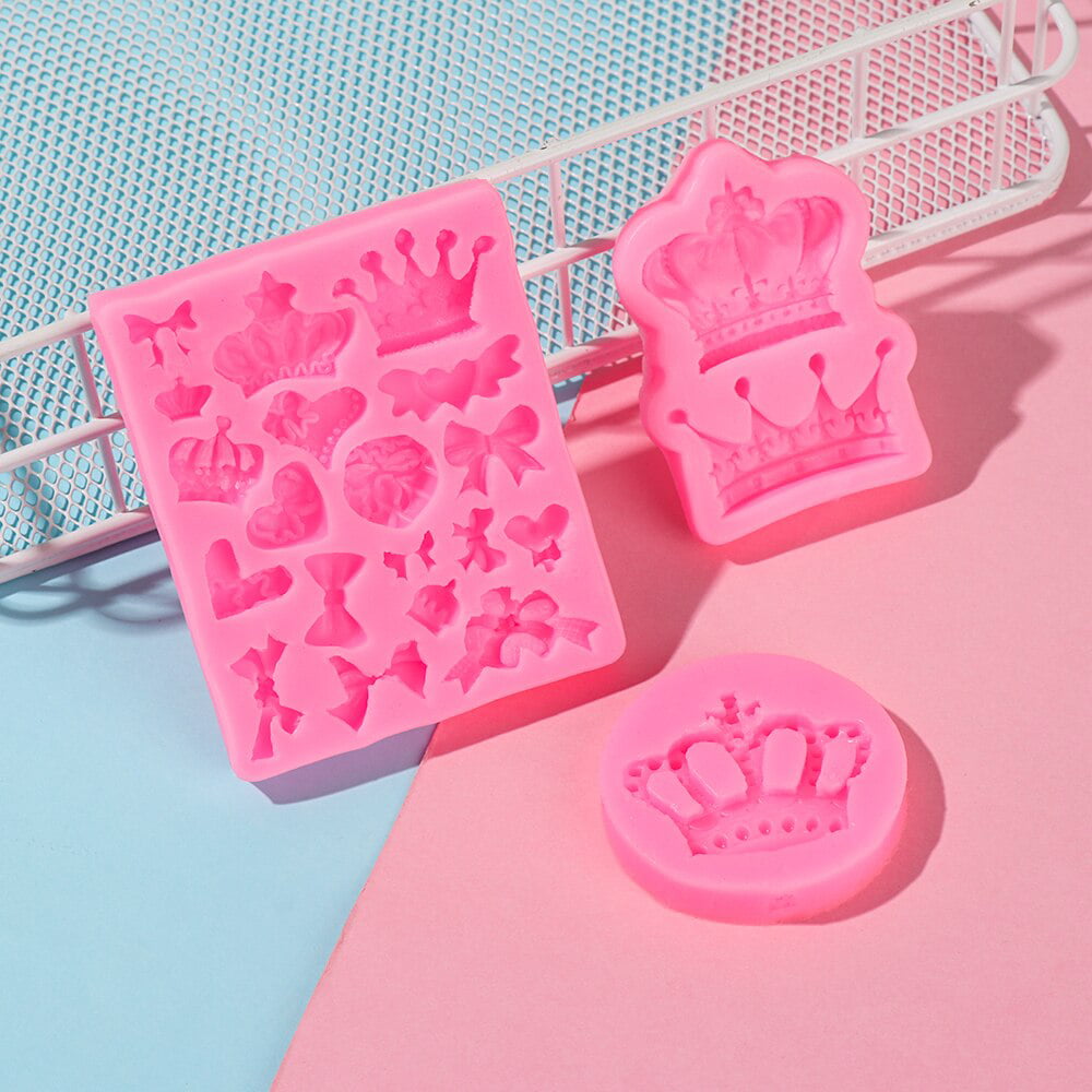 Princess Crown Mold Silicone Soap Chocolate Stencils Pastry Fondant DIY Tools LP 