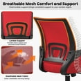 thumbnail image 6 of Yaheetech Mid-Back Mesh Office Chair with Rolling Wheels and Adjustable Height, Red, 6 of 6