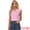 Pink, variant on Women's Cap Sleeve Plaid Gingham Ruffle Blouse S Pink